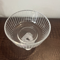 Bol en verre cristal de haute qualité avec Base en forme de noeud Surface rayée pour salon Table basse hôtel mariage biscuit servant
