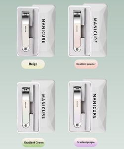 Kit Pemotong Kuku Anti-Cipratan Baja Tahan Karat dengan Bilah Melengkung Portabel 2-Potong Set Manikur Hadiah untuk Wanita dengan Kotak Hadiah - Product Image 5