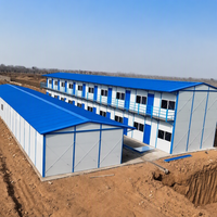 Maison conteneur d'hébergement pour chantier de construction, bâtiment préfabriqué modulaire en acier à deux étages avec escalier pour dortoir de travailleurs