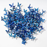 Décoration murale en acier inoxydable rose Art Déco créative, sculpture de papillon, 90x105cm, décoration intérieure pour la maison et le bureau