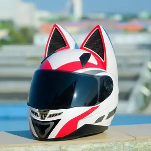 高品質猫耳デザインフルフェイスオートバイヘルメットオートバイアクセサリー