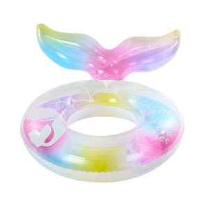 Mermaid Tail Swimming <b>Ring</b> For <b>Kids</b> PVC Inflatable Pool Float With High Buoyancy And Leak Proof Valve - Product Image 3