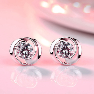 Orecchini a Perno a Forma di Girandola con Cristalli per Donne, Stile Rotante, Accessori Moda Quotidiana - Product Image 3