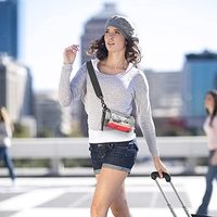 Vente en gros de sac banane transparent en PVC transparent à la mode de marque personnalisée pour femmes sacs à bandoulière pour téléphone sac à bandoulière transparent