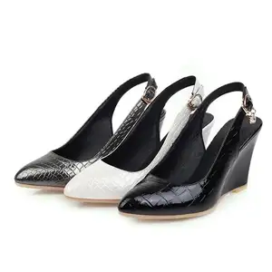 Women's Pointed Toe Slip On Wedge Pumps Slingback High Heeled Sandals Office Dress Shoes for Women Girls