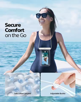 Ultra-sensible Touch 7.2 pouces IPX8 clair TPU flottant étanche portefeuille étui de téléphone avec protection de couche