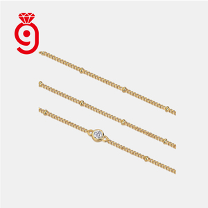 Bracciale in Moissanite per Donna a Prezzo di Fabbrica, Catene di Lusso con Gemme, Bracciale in <span class=keywords><strong>Argento</strong></span> 925 e Anello con Catena a Maglie - Product Image 2
