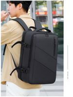 Mochila para Portátil de Negocios para Hombre, Expandible, Impermeable, con Puerto USB, Material Oxford, Cierre de Cremallera, Antirrobo, Poliéster