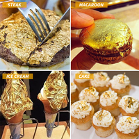 8X8cm Feuille d'or de qualité alimentaire 98% 24K véritable feuille d'or comestible pour la cuisson de gâteaux Steak Sushi Dessert Award Medal Technique
