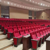 Vente en gros d'usine de chaises d'amphithéâtre commercial Mobilier de théâtre Sièges de salle de conférence universitaire avec table d'écriture pliante
