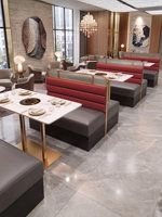 Ensemble de table et chaises sur mesure en bois massif et métal, à fixation murale, pour restaurants commerciaux, barbecue, hot pot et salons de thé