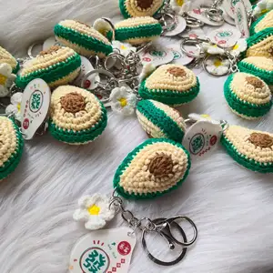 Aksesori Tas Buah Crochet Buatan Tangan Baru Keyring Alpukat