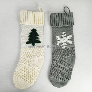 <span class=keywords><strong>Crochet</strong></span> bas <span class=keywords><strong>de</strong></span> noël neige blanc gris confortable nordique hiver chaussettes vacances décor à la maison tricot bas pour cadeau - Product Image 5