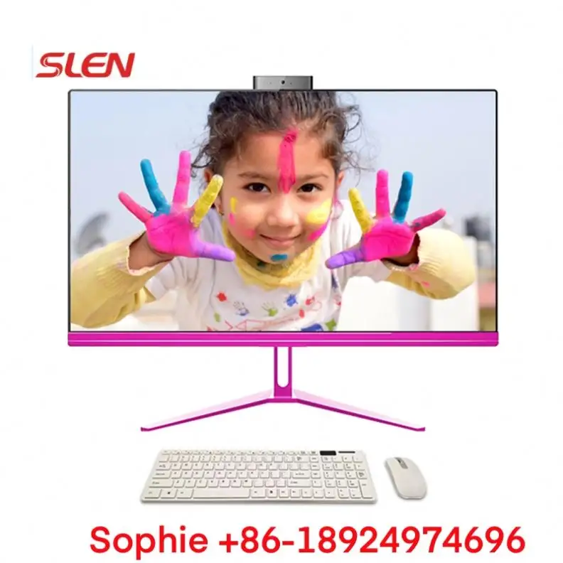 Slen 전문 사무실 데스크탑 올인원 컴퓨터 21.5/23.8 인치 I3 I5 I7 Cpu Ram Ssd Hdd Aio Pc 무선 충전 Pos