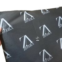 Papier de soie pour vêtements noir imprimé personnalisé avec logo noir