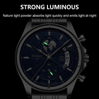 Montre homme Poedagar 989 de haute qualité, classique, en acier inoxydable, à quartz, étanche et lumineuse.