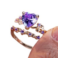 Непромокаемое непотусклое Золотое кольцо из нержавеющей стали 18K PVD в форме сердца