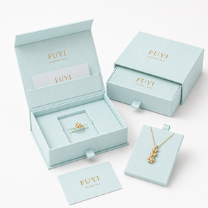 Rectangle Jewelry <b>Box</b> <b>Set</b> Embossed Logo Velvet Insert Magnetic Lid Elegant Storage for Ring Necklace Eco-friendly Paper <b>boxes</b> - Product Image 3
