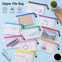 Sac Organisateur de Documents Personnalisé, Pochette Transparente en Maille avec Fermeture Éclair, Classeur en Plastique, Fournitures de Bureau, Sacs de Classement A5 en PVC pour Articles Personnels