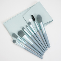 Hochwertiger Holzgriff Synthetic Private Label Anfänger Mini Makeup Brush 8 Stück Pink Cosmetic Brush Set