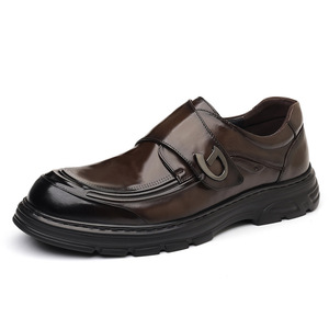 Chaussures habillées de mariage pour hommes en cuir véritable, style Oxford, bout rond, semelle extérieure en caoutchouc amortie - Product Image 5