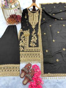 Womens Cotton <b>Fancy</b> 3 Pcs Trendy Kurta Set Kurta Pant Set With Dupatta for Wedding & Party Wear Handmade Premium - Product Image 4