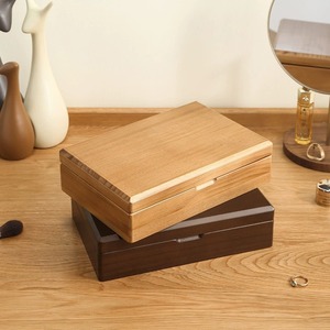 Wooden home jewelry storage box, <b>solid</b> <b>wood</b>, exquisite, anti-oxidation, <b>dressing</b> <b>table</b>, necklace and earring multi-functional - Product Image 4