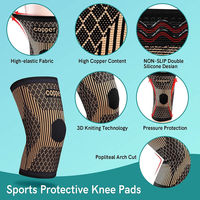 Manchon de protection en cuivre efficace avec soutien enveloppant du mollet, en tissu nylon cuivré, pour la course et le sport