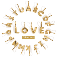 EManco 316 Stainless Steel 3D Bubble Alphabet Charms Classic Style Letter Elements Children's DIY Necklace Bracelet Jewelry