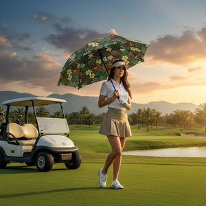 Paraguas de Golf de Doble Capa con Ventilación, 8 Varillas de Fibra de Vidrio, Mango de Goma Antideslizante, Paraguas de Playa y Patio Extra Grande - Product Image 2