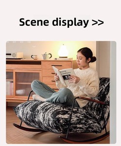 Fauteuil à bascule moderne de luxe en métal, style rétro zen, pour hôtel, balcon, chambre, canapé individuel mobile et relaxant - Product Image 5