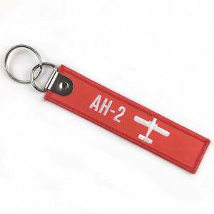 Custom <b>Letters</b> Embroidery Key Chain Pendant Woven Red Embroidery Keychain - Product Image 5