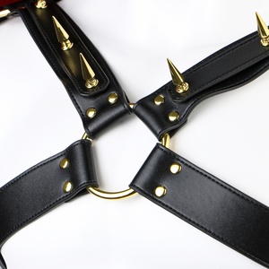 FUNSM Male Body Chest Belt with Spike Leather <b>Harness</b> Sexy Shoulder BDSM Chest Belt Adult Products Sexy <b>Harness</b> - Product Image 6