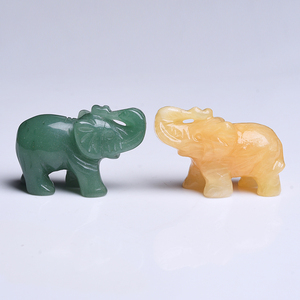 Éléphant en cristal de <span class=keywords><strong>rose</strong></span> décoratif naturel, sculpture en aventurine verte, pour cadeau - Product Image 3