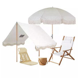 2026 Mejores Proveedores de Sombrillas: Tendencia Caliente, <span class=keywords><strong>Sombrilla</strong></span> Boho para <span class=keywords><strong>Playa</strong></span> con Borlas de Madera <span class=keywords><strong>y</strong></span> Set de Picnic con <span class=keywords><strong>Silla</strong></span> - Fabricante - Product Image 1