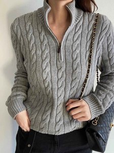 <span class=keywords><strong>Pull</strong></span> en maille pour <span class=keywords><strong>homme</strong></span>, <span class=keywords><strong>col</strong></span> <span class=keywords><strong>montant</strong></span>, <span class=keywords><strong>torsadé</strong></span>, avec logo, anti-boulochage, chaud, collection automne-hiver - Product Image 2