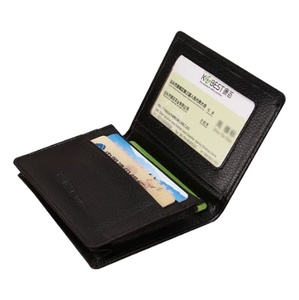Porte-cartes en cuir texturé de style rétro, multi-usages, avec pochette à soufflets pour cartes de crédit et de visite, haute qualité, fabrication OEM - Product Image 2