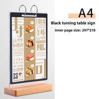 Rak Display Desktop kayu Beech tanda meja Menu Loose-Leaf ramah lingkungan harga promosi grosir untuk Menu kartu buku kayu
