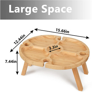 Cross-border direct sales of bamboo and wood outdoor folding <b>picnic</b> <b>tables</b>, wooden folding <b>tables</b>, <b>portable</b> wine racks, and - Product Image 2