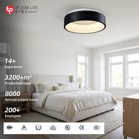 Luminaire moderne pour chambre à coucher, lampe ronde pour salon avec télécommande, décoration de bureau, éclairage circulaire noir, plafonnier LED