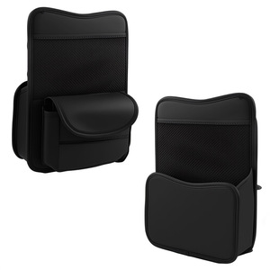 Bolsa de almacenamiento para coche, organizador colgante multifuncional de cuero de 10L para asientos centrales, ajuste universal, color negro - Product Image 1