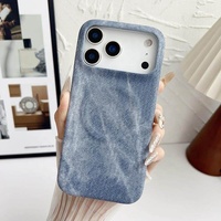 Funda Magnética Personalizada de Mezclilla Texturizada para iPhone 17 16 Pro Max, Protección Antigolpes de PC, Compatible con Carga Inalámbrica