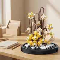 Ensemble de blocs de construction de fleurs DIY de 240 pièces avec housse anti-poussière, modèle floral créatif, jouet en plastique ABS pour la décoration de la maison, pour les enfants de 8 à 13 ans