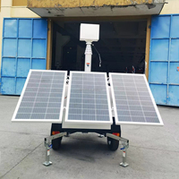 Tour de surveillance solaire 6,5 m avec système de surveillance alimenté par l'énergie solaire, panneaux solaires 3*150W, remorques de surveillance mobile CCTV