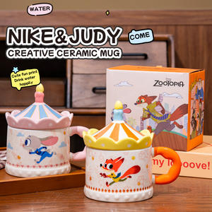 Mug en céramique <span class=keywords><strong>Disney</strong></span> Zootopia avec poignée et couvercle et boîte cadeau, ensemble de tasses à café écologiques pour les fêtes - Product Image 3