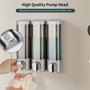 3 Chamber Wall Mounted Hotel Push Shower Gel Shampoing Hair Body Distributeur de savon en plastique ABS Distributeur manuel de liquide Savon liquide - Product Image 6