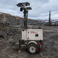 Tour d'éclairage mobile Kubota Diesel DC avec mât hydraulique de 9 m, 4x350W LED, indice de protection IP66 pour la construction