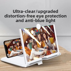 Loupe d'écran pliable HD 3D légère de 10 pouces avec support de téléphone de bureau extractible pour le streaming vidéo et la visualisation de films - Product Image 3