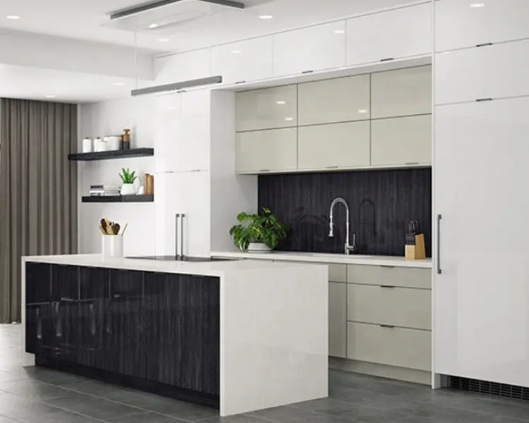 American Style Luxury Kitchen Acrylic MDF Panel Cupboard With Acrylic Kitchen Cabinet Doors