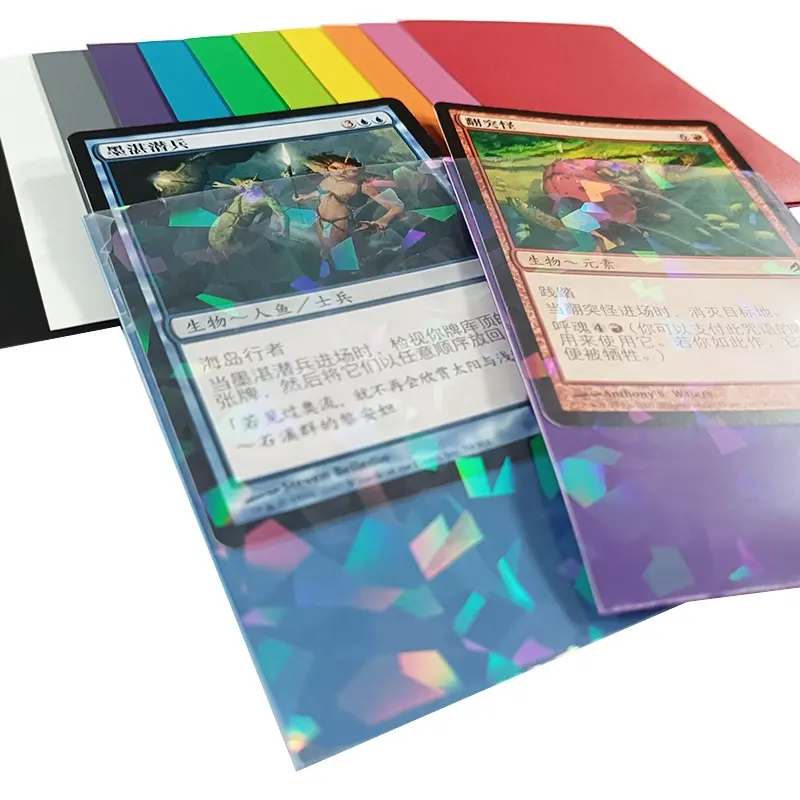 Yuantuo Custom Wholesale 66x91 protezione in plastica supporto magnetico maniche per carte opache di colore olografico